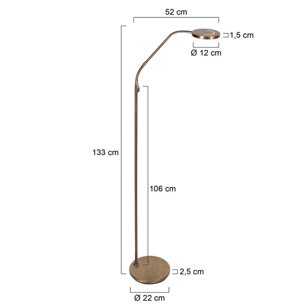 Vloerlamp soleil 2 4389br brons met instelbare lichtkleur