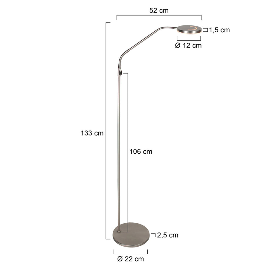 Vloerlamp soleil 2 4389st staal met afstandsbediening