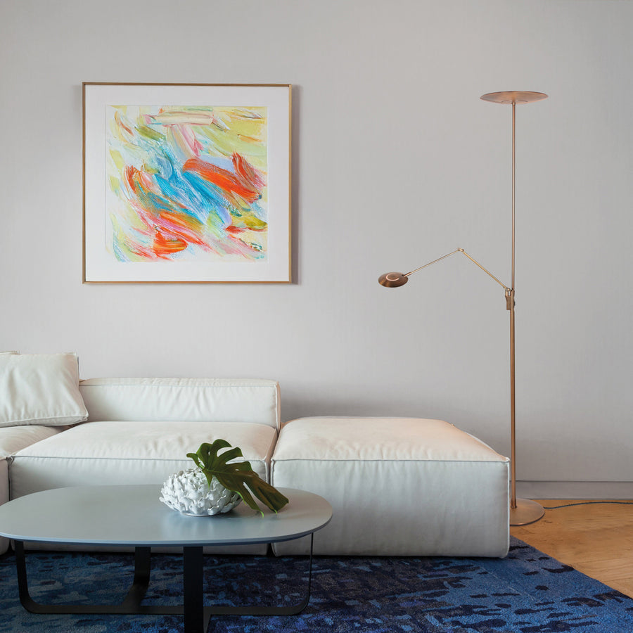 Vloerlamp zenith 2 4390br brons met dubbele reflector