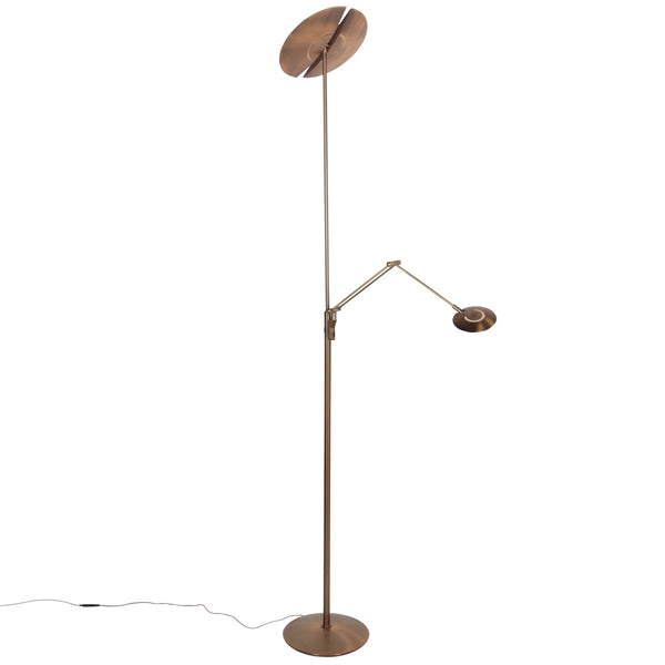 Vloerlamp zenith 2 4390br brons met dubbele reflector