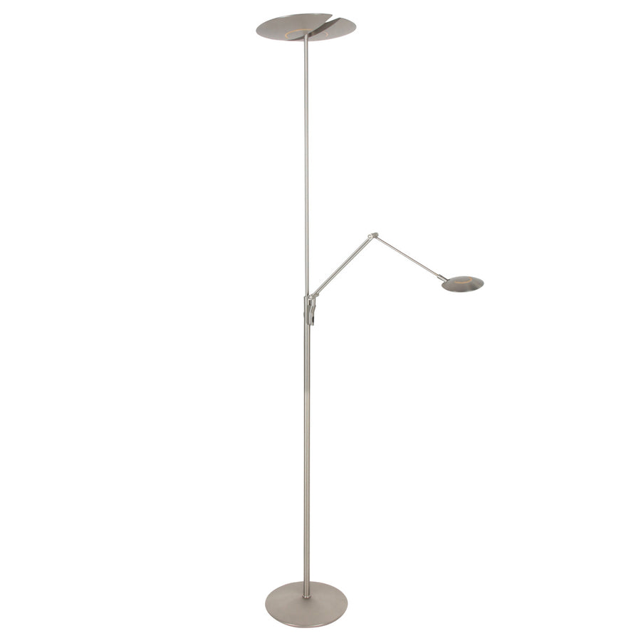 Vloerlamp zenith 2 4390st staal met dubbele reflector