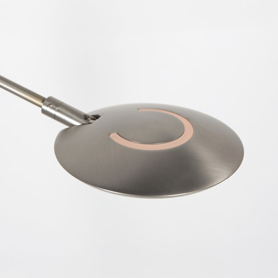 Vloerlamp zenith 2 4390st staal met dubbele reflector