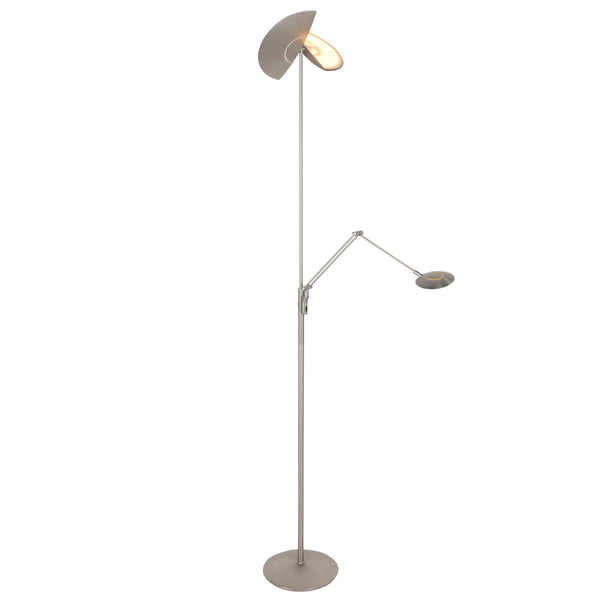 Vloerlamp zenith 2 4390st staal met dubbele reflector