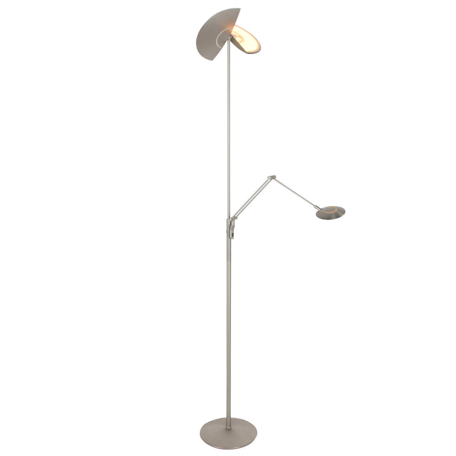 Vloerlamp zenith 2 4390st staal met dubbele reflector
