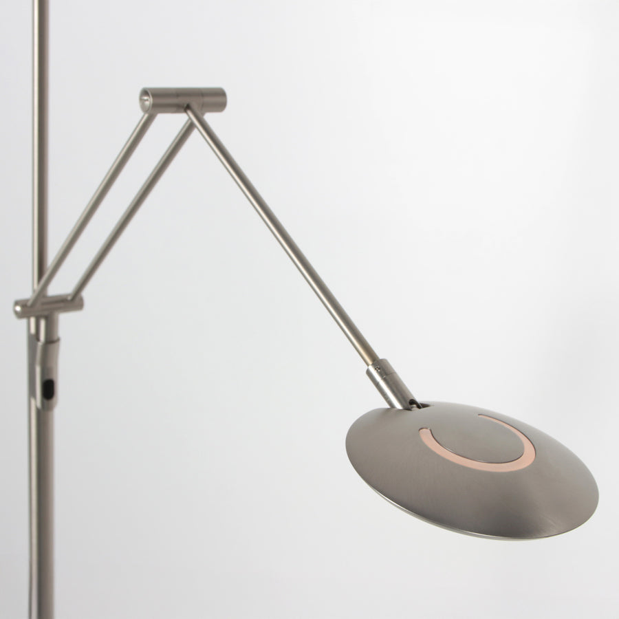 Vloerlamp zenith 2 4390st staal met dubbele reflector