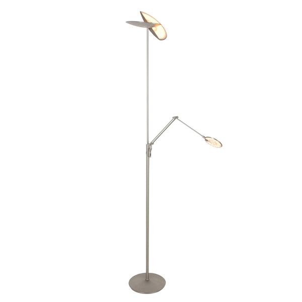 Vloerlamp zenith 2 4390st staal met dubbele reflector