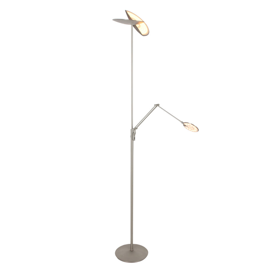 Vloerlamp zenith 2 4390st staal met dubbele reflector