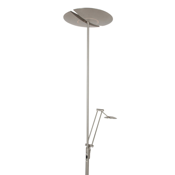 Vloerlamp zenith 2 4390st staal met dubbele reflector