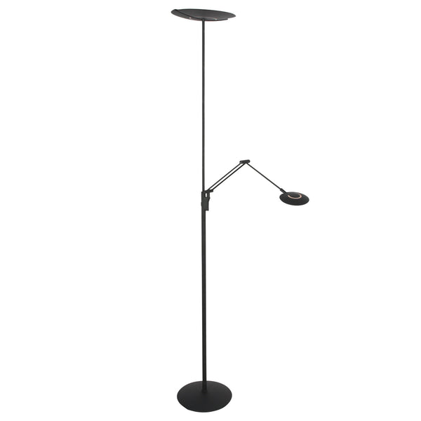 Vloerlamp zenith 2 4390zw zwart met dubbele reflector