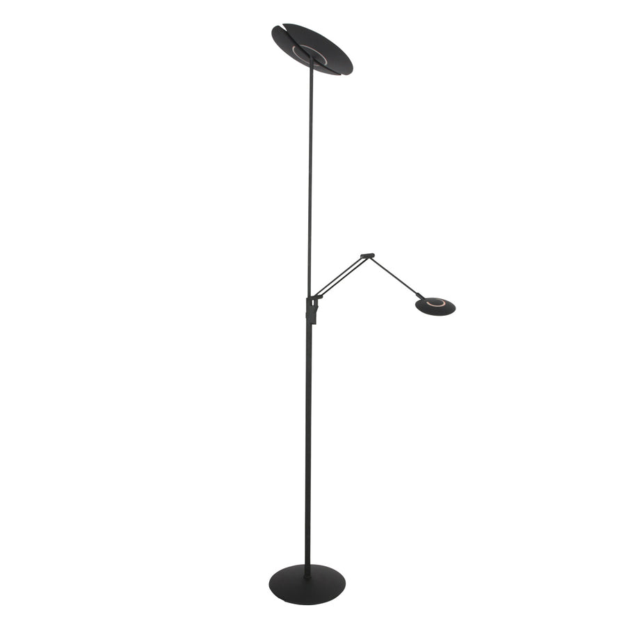 Vloerlamp zenith 2 4390zw zwart met dubbele reflector