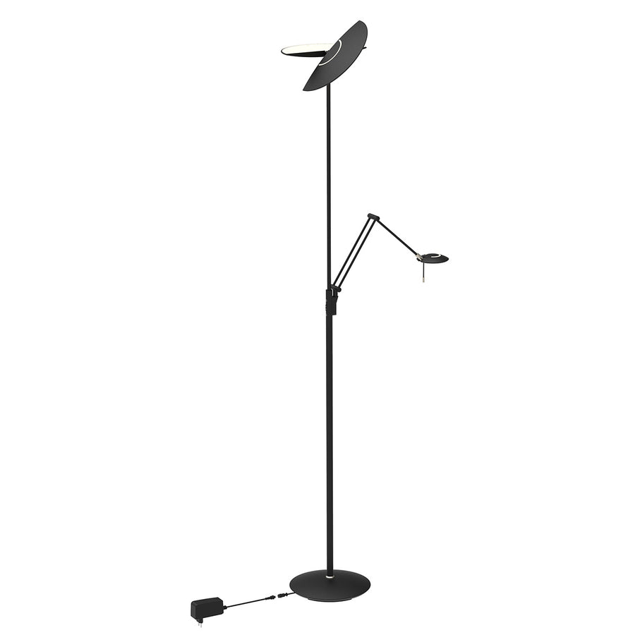 Vloerlamp zenith 2 4390zw zwart met dubbele reflector