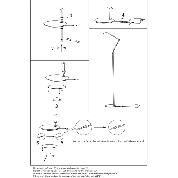 Vloerlamp zenith 2 4391zw zwart dimbaar en instelbaar licht