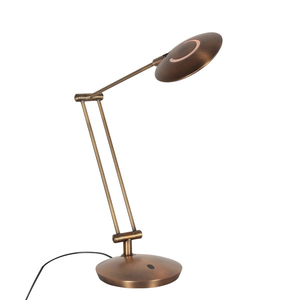 Tafellamp zenith 2 brons 4393br knikbaar