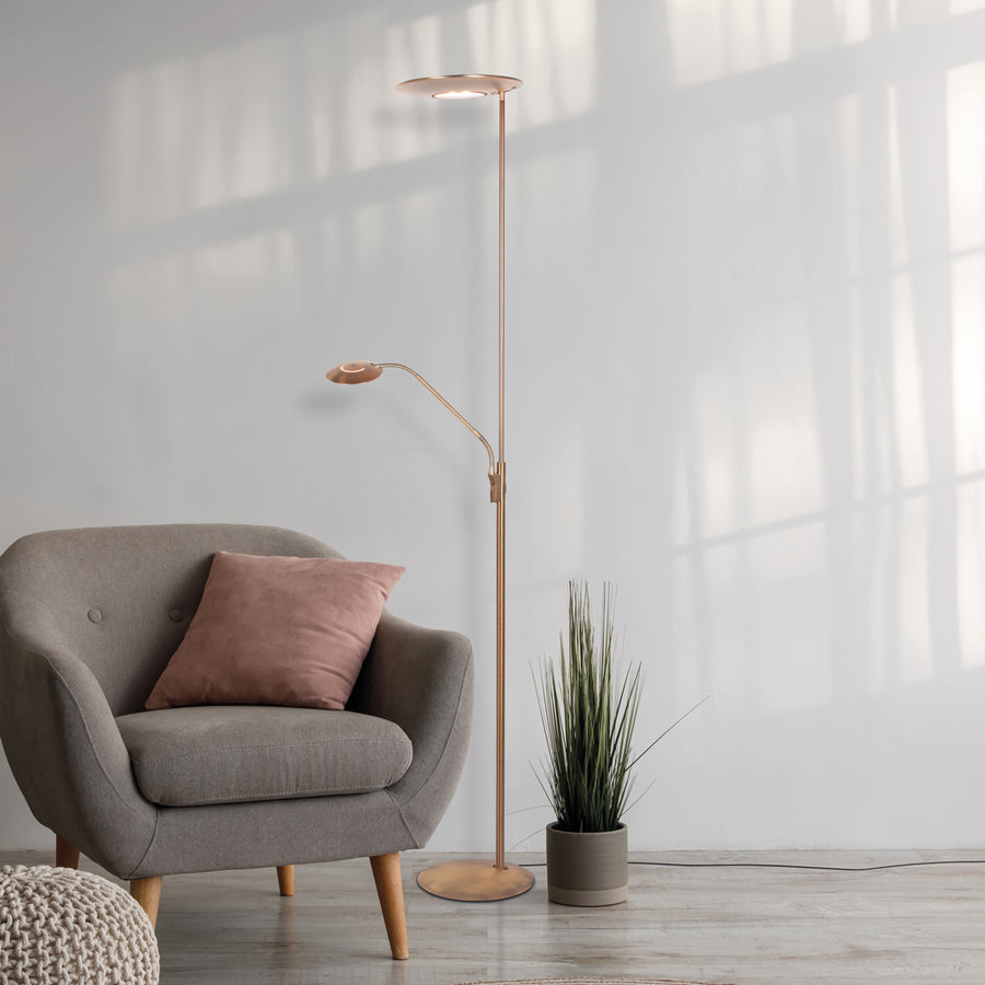 Vloerlamp zenith 2 4394br brons met afstansbediening