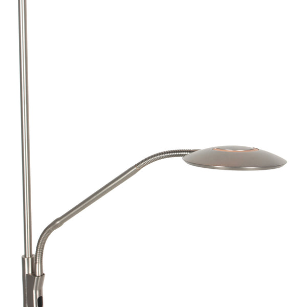 Vloerlamp zenith 2 4394st staal met uplight en leesarm