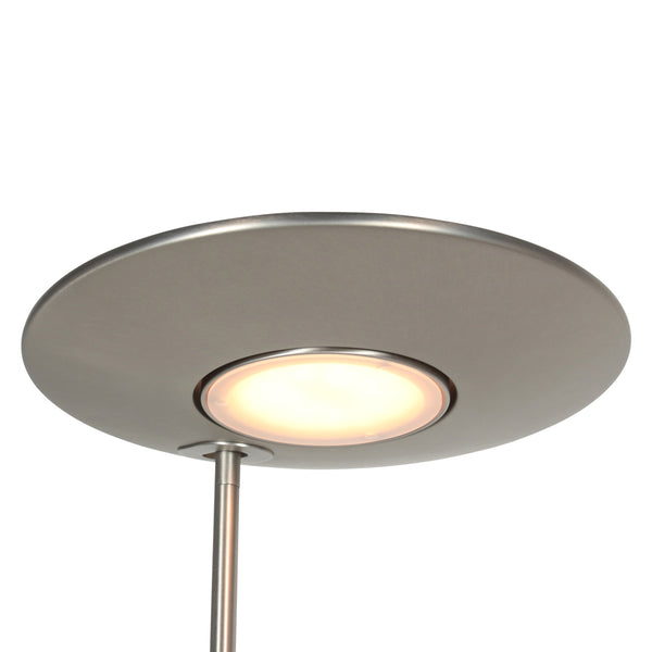 Vloerlamp zenith 2 4394st staal met uplight en leesarm