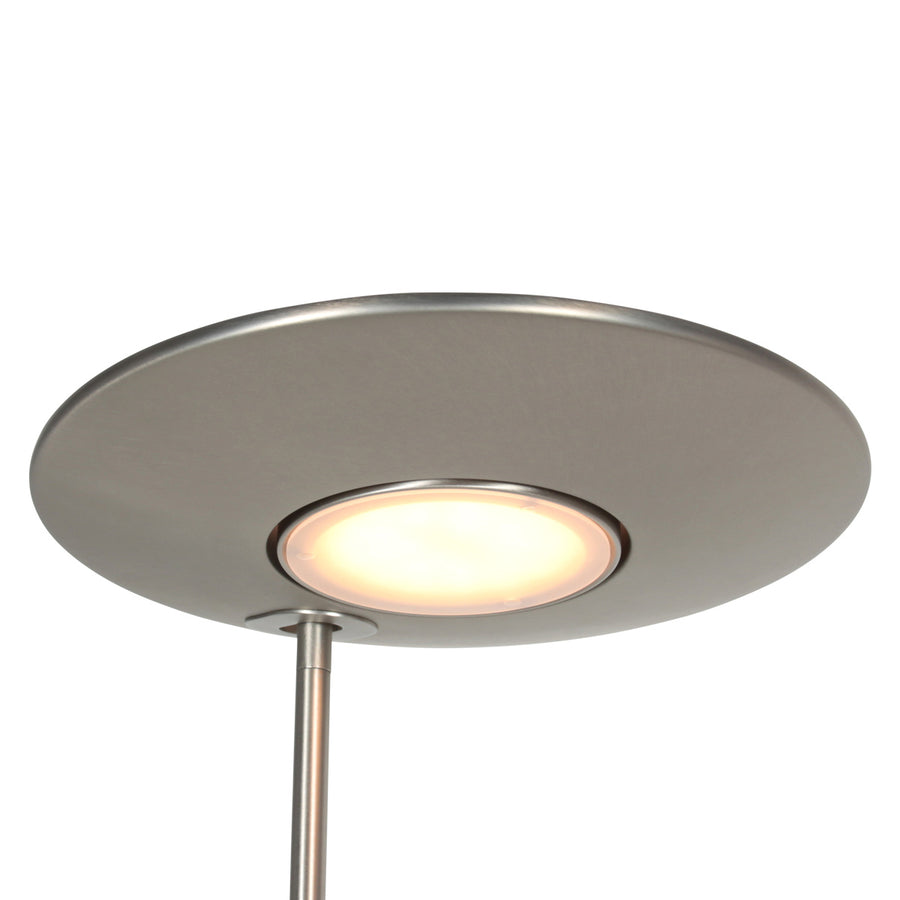Vloerlamp zenith 2 4394st staal met uplight en leesarm