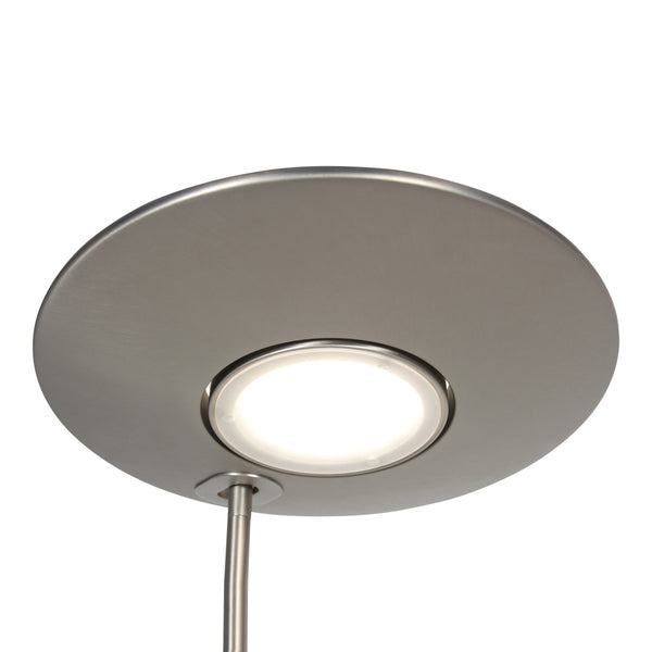 Vloerlamp zenith 2 4394st staal met uplight en leesarm