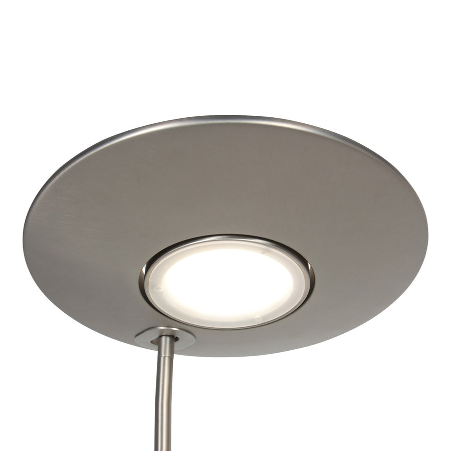 Vloerlamp zenith 2 4394st staal met uplight en leesarm