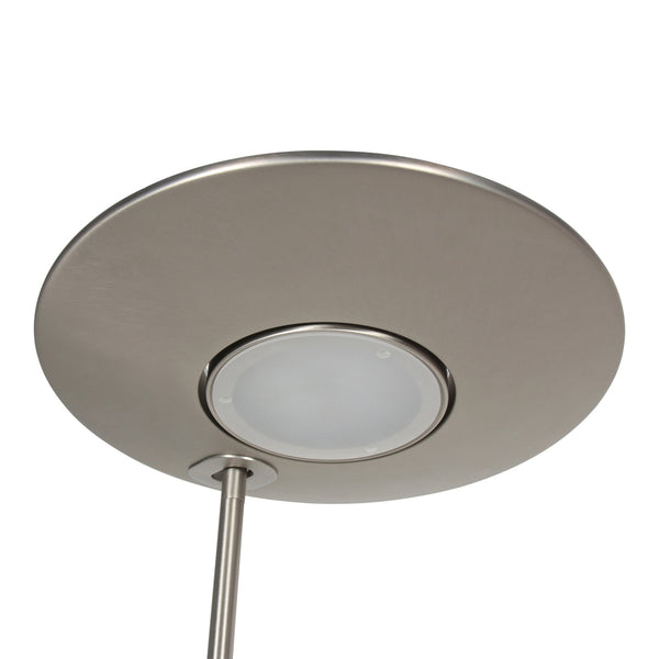 Vloerlamp zenith 2 4394st staal met uplight en leesarm