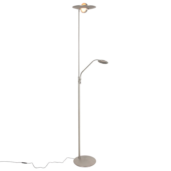 Vloerlamp zenith 2 4394st staal met uplight en leesarm
