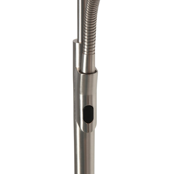 Vloerlamp zenith 2 4394st staal met uplight en leesarm