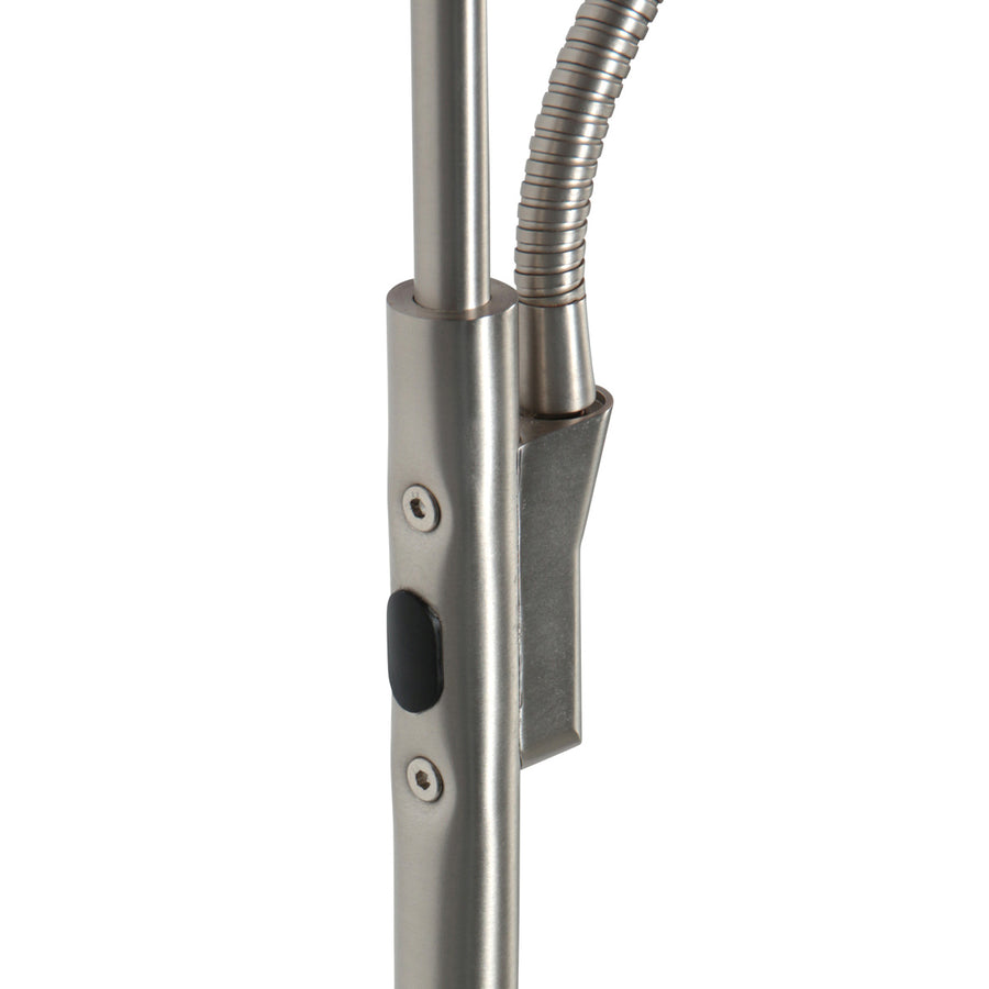Vloerlamp zenith 2 4394st staal met uplight en leesarm