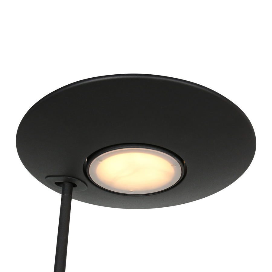 Vloerlamp zenith 2 4394zw zwart met uplight en leesarm