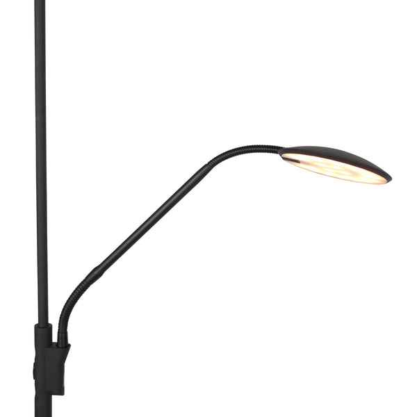 Vloerlamp zenith 2 4394zw zwart met uplight en leesarm