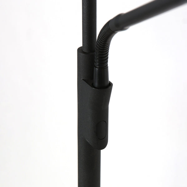 Vloerlamp zenith 2 4394zw zwart met uplight en leesarm