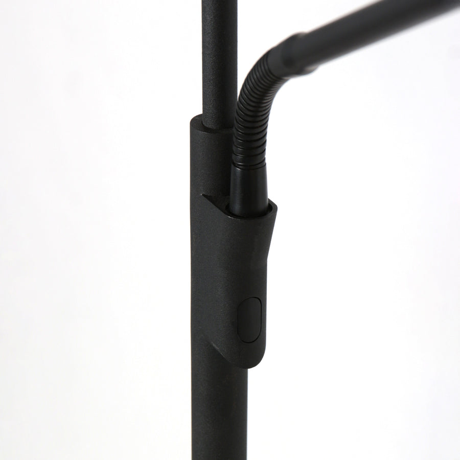 Vloerlamp zenith 2 4394zw zwart met uplight en leesarm
