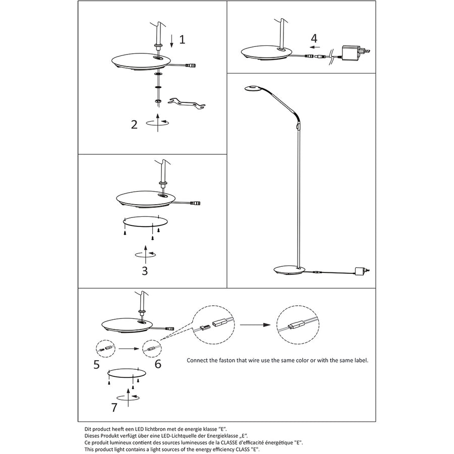 Messing vloerlamp zenith 2 4395me met flexibel led licht