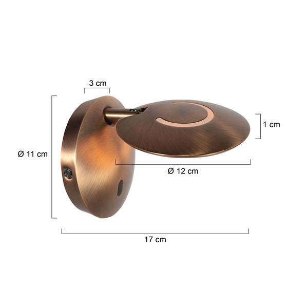 Bronzen wandlamp zenith 2 4396br met afstandsbediening
