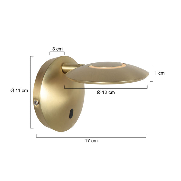 Messing wandlamp zenith 2 4396me verstelbaar led design