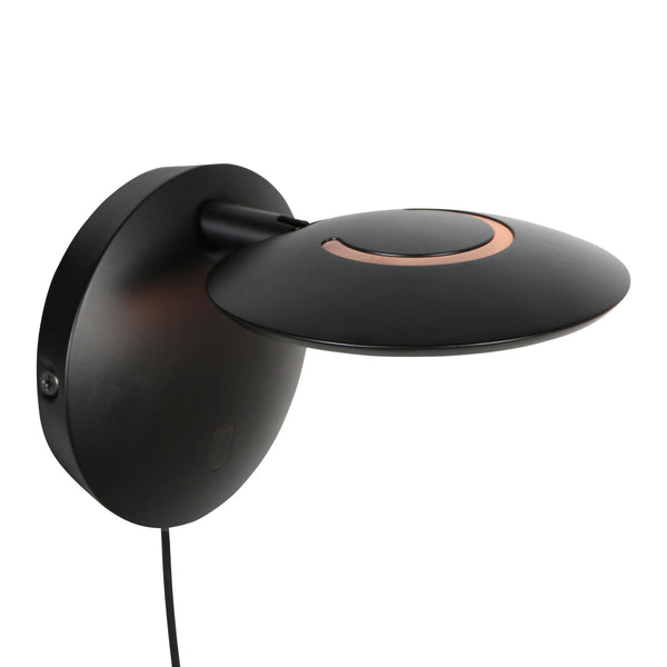 Zwarte wandlamp zenith 2 4396zw verstelbaar met led