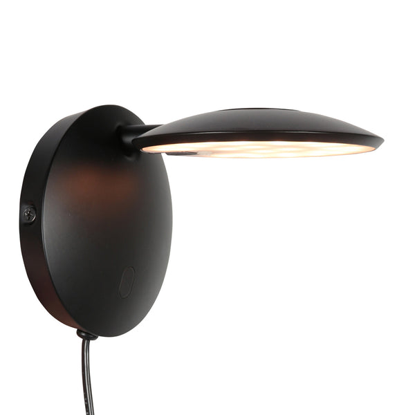 Zwarte wandlamp zenith 2 4396zw verstelbaar met led