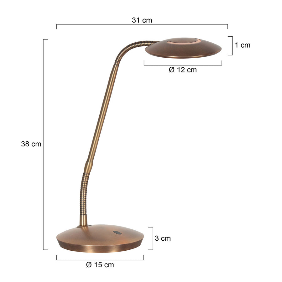 Bronzen tafellamp zenith 2 4397br modern en verstelbaar