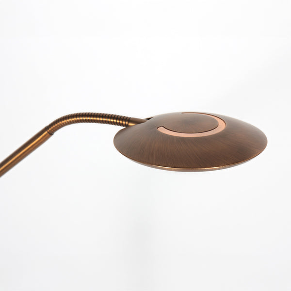 Vloerlamp zenith 2 accu 4398br geborsteld brons met flexarm