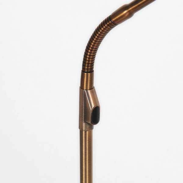 Vloerlamp zenith 2 accu 4398br geborsteld brons met flexarm