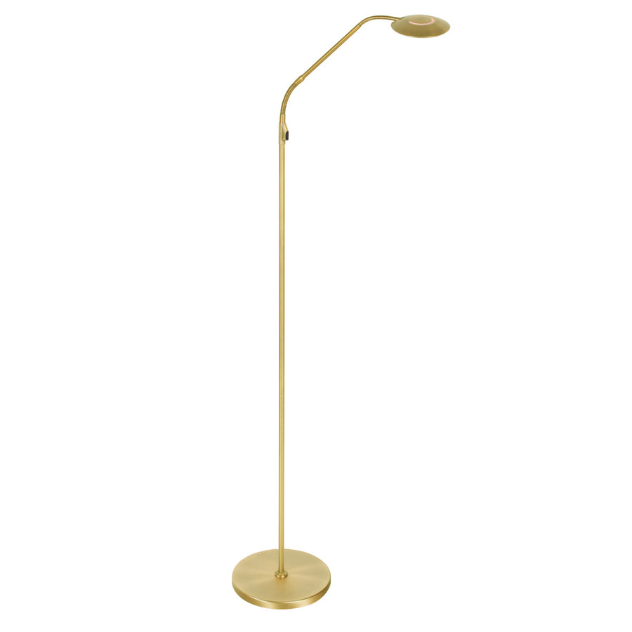 Vloerlamp zenith 2 accu 4398me geborsteld messing met flexarm
