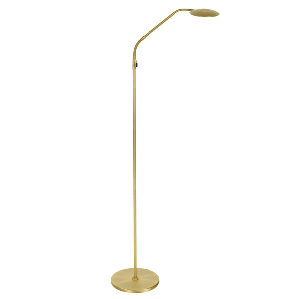 Vloerlamp zenith 2 accu 4398me geborsteld messing met flexarm