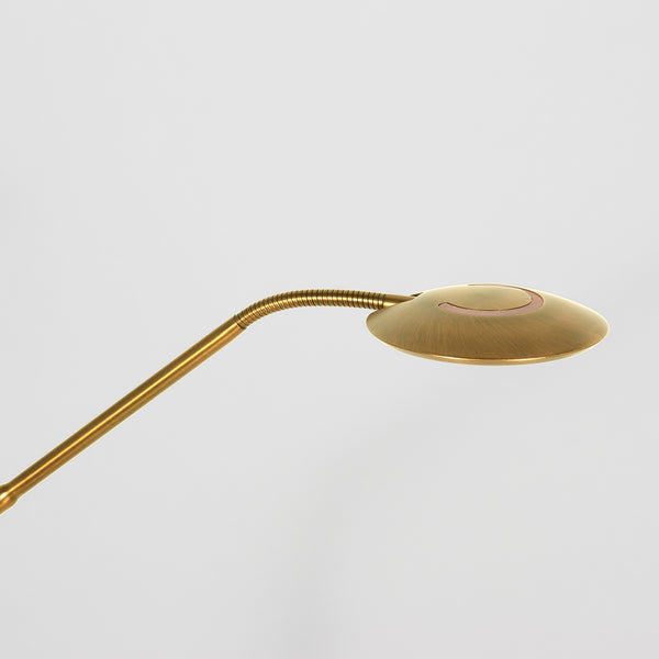 Vloerlamp zenith 2 accu 4398me geborsteld messing met flexarm