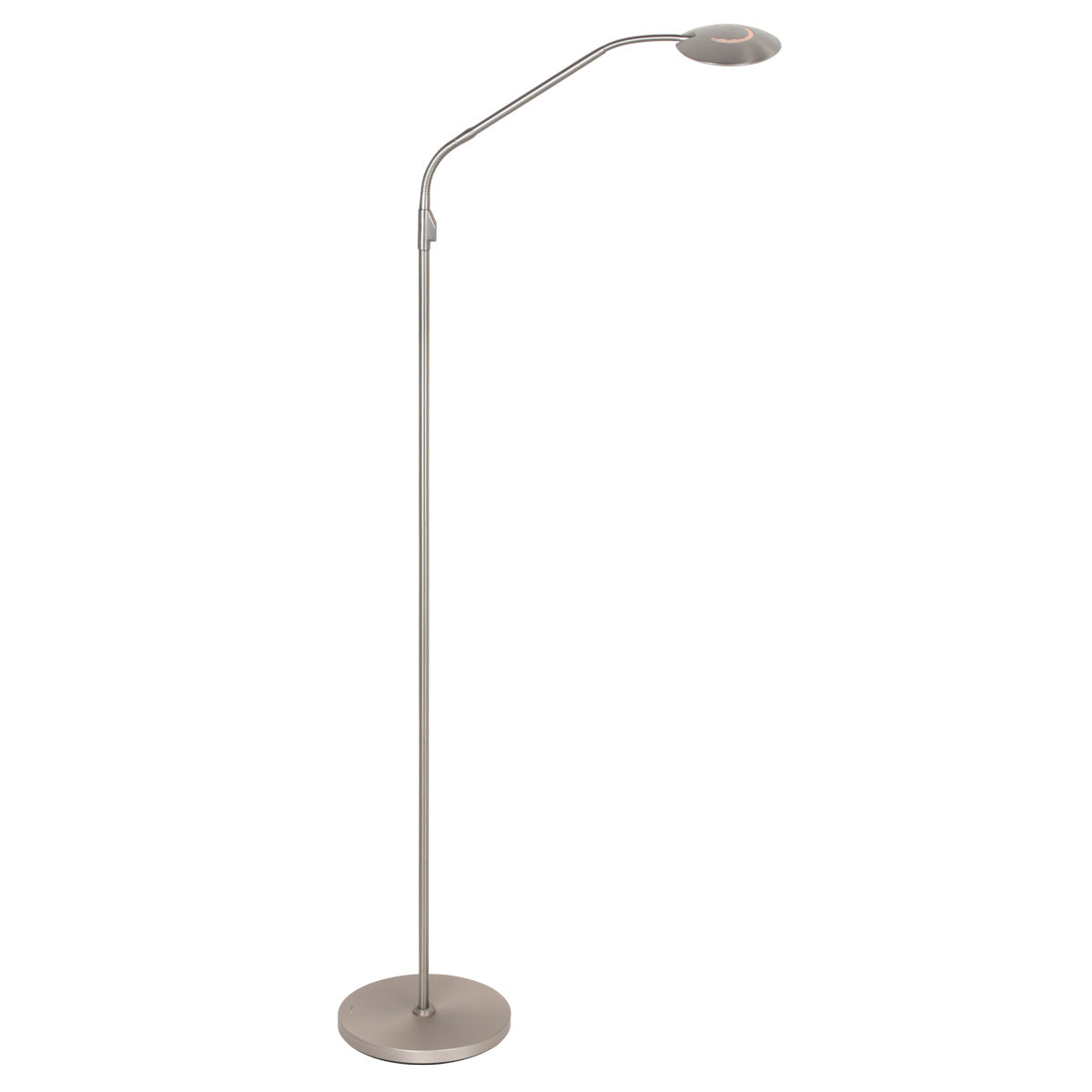 Vloerlamp zenith 2 accu 4398st geborsteld staal met flexarm