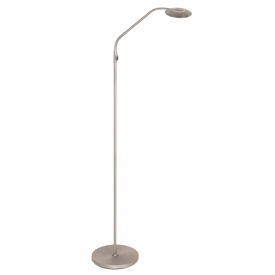 Vloerlamp zenith 2 accu 4398st geborsteld staal met flexarm