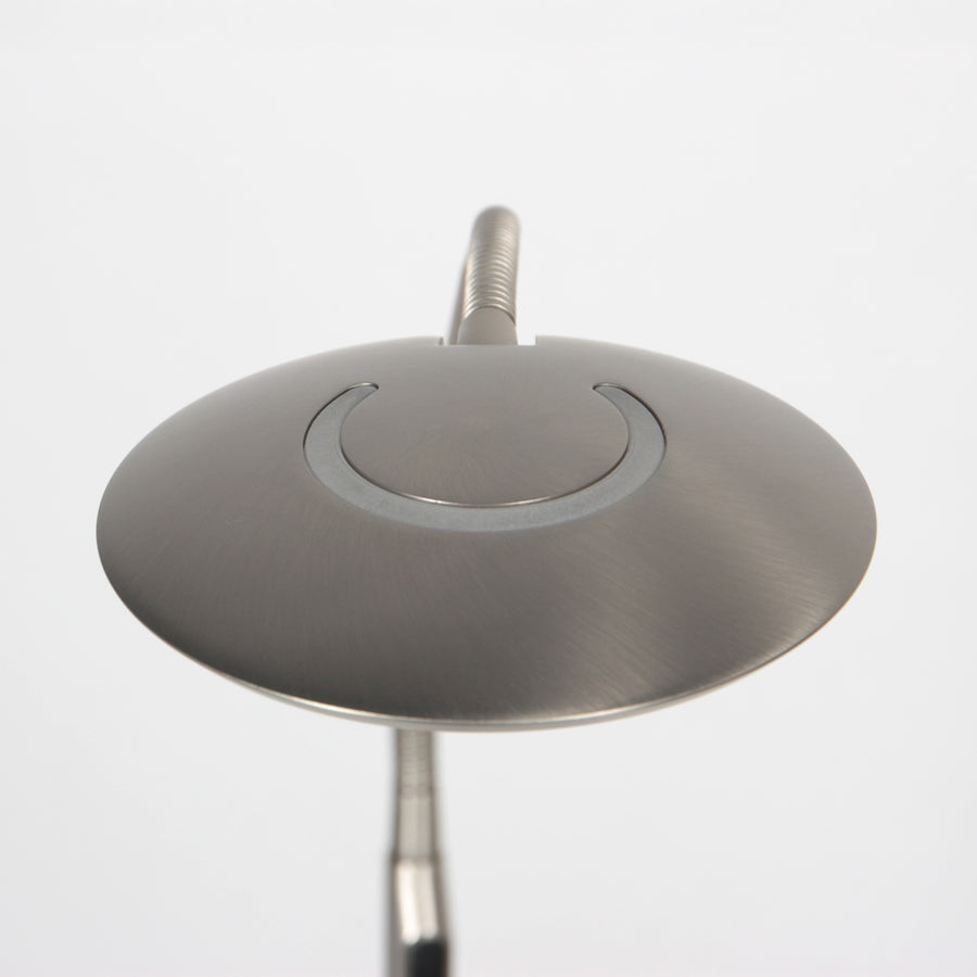 Vloerlamp zenith 2 accu 4398st geborsteld staal met flexarm