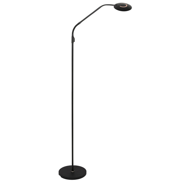 Vloerlamp zenith 2 accu 4398zw zwart met flexarm