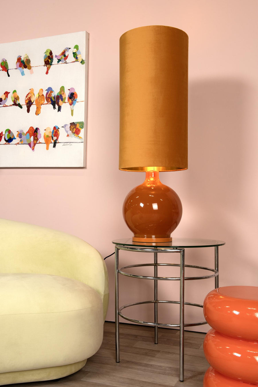 Lucide ESTERAD vloerlamp Ø 34 cm, E27, okergeel