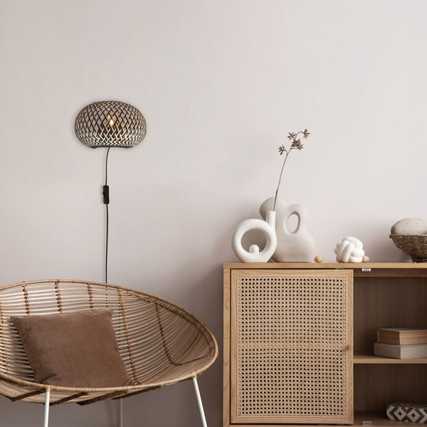 Maze 4400be - bamboe wandlamp in warme japandi sfeer