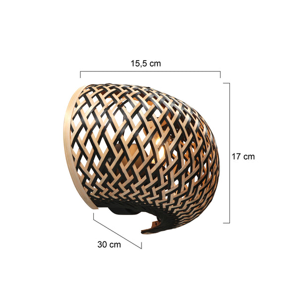 Maze 4400be - bamboe wandlamp in warme japandi sfeer