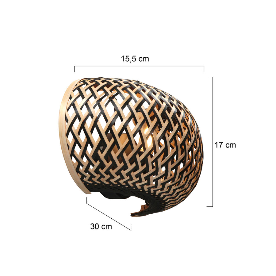 Maze 4400be - bamboe wandlamp in warme japandi sfeer